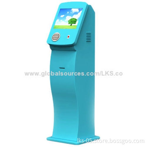 Touch screen office kiosk with thermal printer floor standing model with 17-inch touch screen